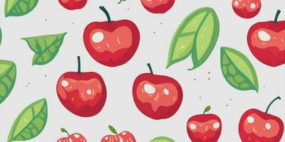 vektor illustration, äpple mönster samling med blommig bakgrunder