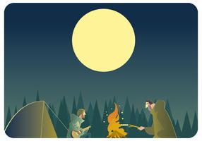 Musik runt Campfire Vector