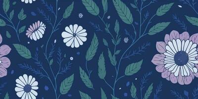 botanisch Harmonie, heiter Vektor Illustration von still Blume Muster