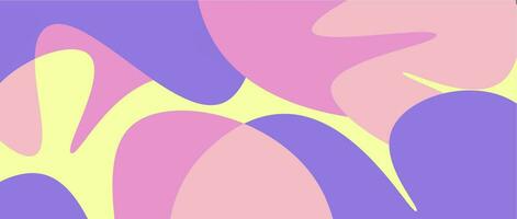 abstrakt lila Hintergrund mit lila, Gelb, und Rosa wellig Formen. Vektor Illustration. Vorlage Design zum Banner, Poster, Karte, Abdeckung, Broschüre