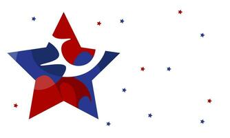 4 .. Juli Unabhängigkeit Tag Hintergrund kreativ Konzept mit Star und Kopieren Raum. Vektor Illustration