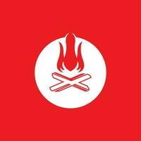 Jahrgang Hipster Lagerfeuer Logo Vektor Illustration