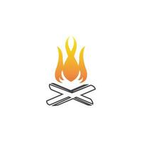 Jahrgang Hipster Lagerfeuer Logo Vektor Illustration