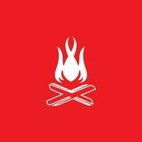 Jahrgang Hipster Lagerfeuer Logo Vektor Illustration