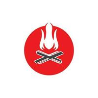 Jahrgang Hipster Lagerfeuer Logo Vektor Illustration