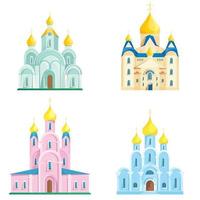 Reihe von verschiedenen orthodoxen Kirchen vektor