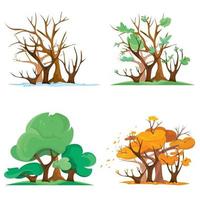 Wald zu verschiedenen Jahreszeiten vektor