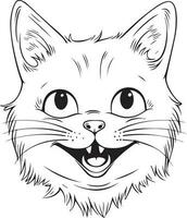 söt tecknad serie katt vektor illustration, katt färg sida för barn och vuxna. skriva ut design, t-shirt design, tatuering design, mural konst, katt maskot