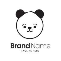 panda logotyp design mall. söt panda vektor ikon.