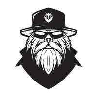 grizzly Björn i en polis hatt. vektor illustration, maskot logotyp design