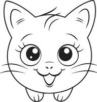 süß Karikatur Katze Vektor Illustration, Katze Färbung Seite zum Kinder und Erwachsene. drucken Design, T-Shirt Design, tätowieren Design, Wandgemälde Kunst, Katze Maskottchen
