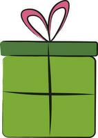 illustration av en grön gåva låda. vektor