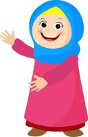 jung Muslim Frau Charakter. vektor