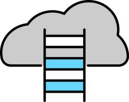 Illustration von Leiter zu Wolke zum Geschäft Konzept. vektor
