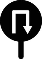 Kehrtwende Zeichen oder Symbol auf schwarz Farbe Tafel. vektor