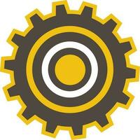 platt stil ikon av en kugghjul. vektor