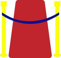 röd matta med gul och blå barriär. vektor