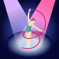 Ballett und Ballerina isometrische Zusammensetzung Vektor-Illustration vektor