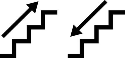 Treppe oben und Treppe Nieder Symbol Satz. Treppe Symbol nach oben, nach unten . Vektor Illustration