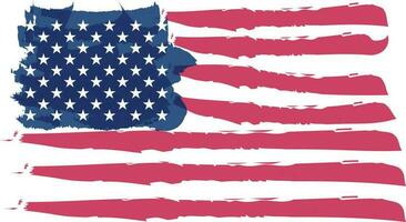 vattenfärg amerikan flagga isolerat på vit bakgrund . vektor illustration