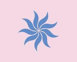 Blume Logo mit Blau Farbe vektor