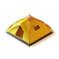 3d små camping tält plastin tecknad serie stil. vektor