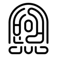 Fingerabdrücke Scan Symbol Gliederung Vektor. Hand berühren vektor