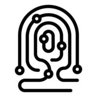 Scan Digital Finger drucken Symbol Gliederung Vektor. Sicherheit Ich würde vektor