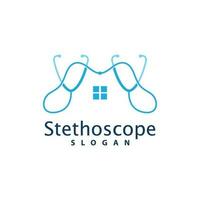 Gesundheit Logo, Arzt Stethoskop Vektor, Gesundheit Pflege Linie Design, Symbol Silhouette Illustration vektor