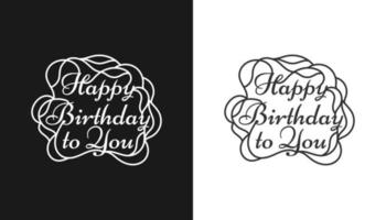 Alles Gute zum Geburtstag Karte oder Banner alles Gute zum Geburtstag Text Schriftzug Kalligraphie mit Ornamenten schönes Grußplakat mit Kalligraphie vektor