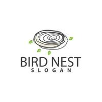 fågel bo logotyp, fågel hus skydd vektor, modern linje design minimalistisk stil, symbol mall ikon vektor