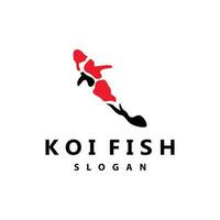 Koi-Fisch-Logo-Design, Zierfisch-Vektor, Aquarium-Ornament-Illustration Markenprodukt vektor