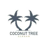 Kokosnuss Baum Logo, Palme Baum Pflanze Vektor, einfach Symbol Silhouette Vorlage Design vektor