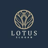 Lotus Logo, Blume Pflanze Vektor, minimalistisch einfach Linie Design, Symbol Symbol Vorlage vektor