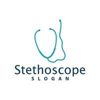 Gesundheit Logo, Arzt Stethoskop Vektor, Gesundheit Pflege Linie Design, Symbol Silhouette Illustration vektor
