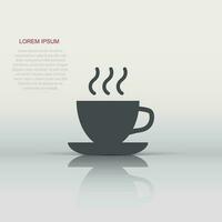 kaffe, te kopp ikon i platt stil. kaffe råna vektor illustration på vit isolerat bakgrund. dryck företag begrepp.