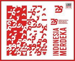 78 år, årsdag oberoende dag av de republik av Indonesien. illustration logotyp, baner mall design vektor