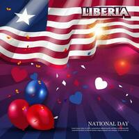 vektor illustration av nationell dag av liberia. flagga bakgrund. för banderoller, hälsning kort och posters
