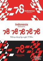 78 Jahre, Jahrestag Unabhängigkeit Tag von das Republik von Indonesien. Illustration Logo, Banner Vorlage Design vektor