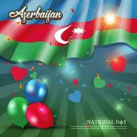 Vektor Illustration von National Tag von Aserbaidschan. Flagge Hintergrund. zum Banner, Gruß Karten und Plakate