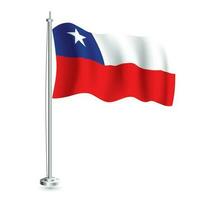 chilenska flagga. isolerat realistisk Vinka flagga av chile Land på flaggstång. vektor