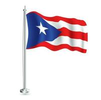 puerto rico flagga. isolerat realistisk Vinka flagga av puerto rico Land på flaggstång. vektor