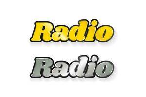 radio text typografisk design i silver- och guld. guld och silver- radio emblem. vektor