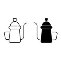 kaffe ikon vektor uppsättning. te illustration tecken samling. varm drycker symbol eller logotyp.