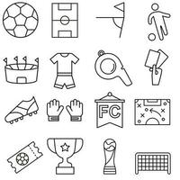 Fußball Symbol Vektor Satz. Fußball Illustration Zeichen Sammlung. Sport Symbol oder Logo.