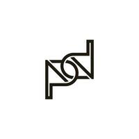 Brief pd verknüpft Pfeile geometrisch Linie Logo Vektor