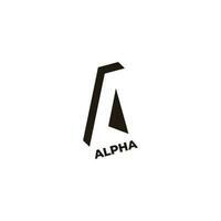 Brief ein Alpha abstrakt Schatten 3d geometrisch Logo Vektor