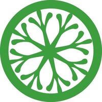 snöflinga ikon i grön Färg. vektor
