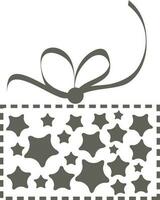 Sterne dekoriert Geschenk Box mit Schleife. vektor