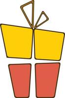 Orange und Gelb Geschenk Box mit Bogen Schleife. vektor